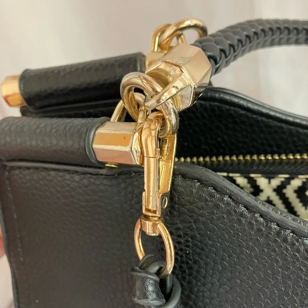 Miztique Black Tote with Gold Details